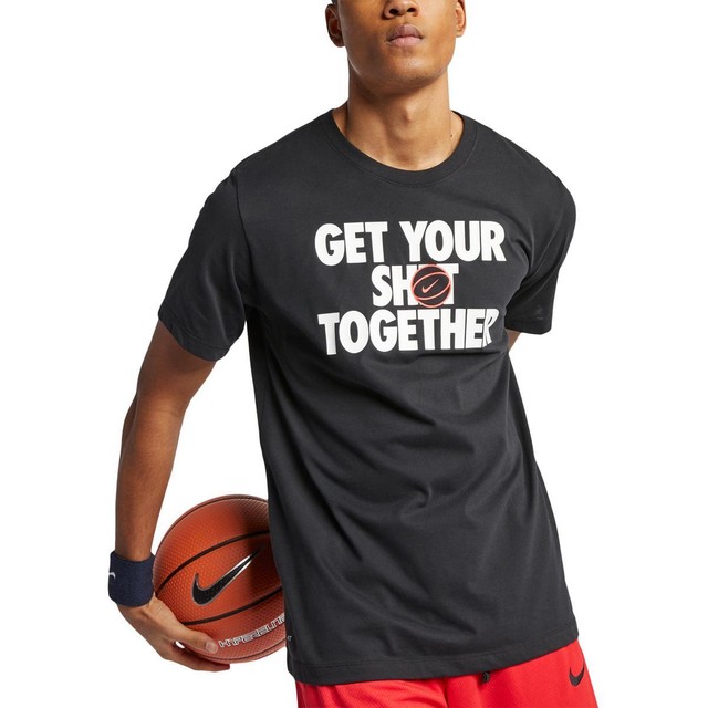 Nike Mens T-shirt Black Size Large L Get Your Shot Together Graphic Tee #158 for sale online | eBay