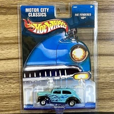Hot Wheels Motor City Classics Fat Fendered ‘40 Aqua w/ Flames NIP