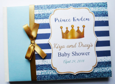 Personalisiertes Prinz Babyparty Gästebuch, Prinz Geburtstag Gästebuch, Album