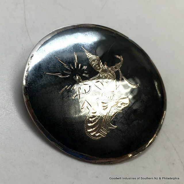Siam Sterling Oval Brooch - image 2