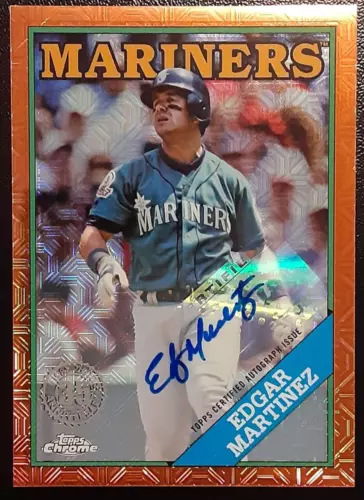 2023 Topps Update Chrome Orange Mojo Auto 25/25 #T88CU-27 - Edgar Martinez