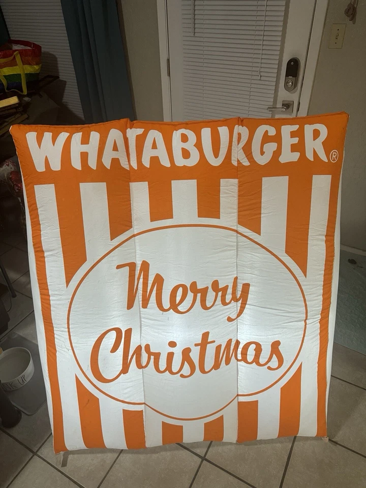 Whataburger Restaurant Fast Food 2020 Christmas Inflatable Table Tent Rare Find! - Image 2 of 4