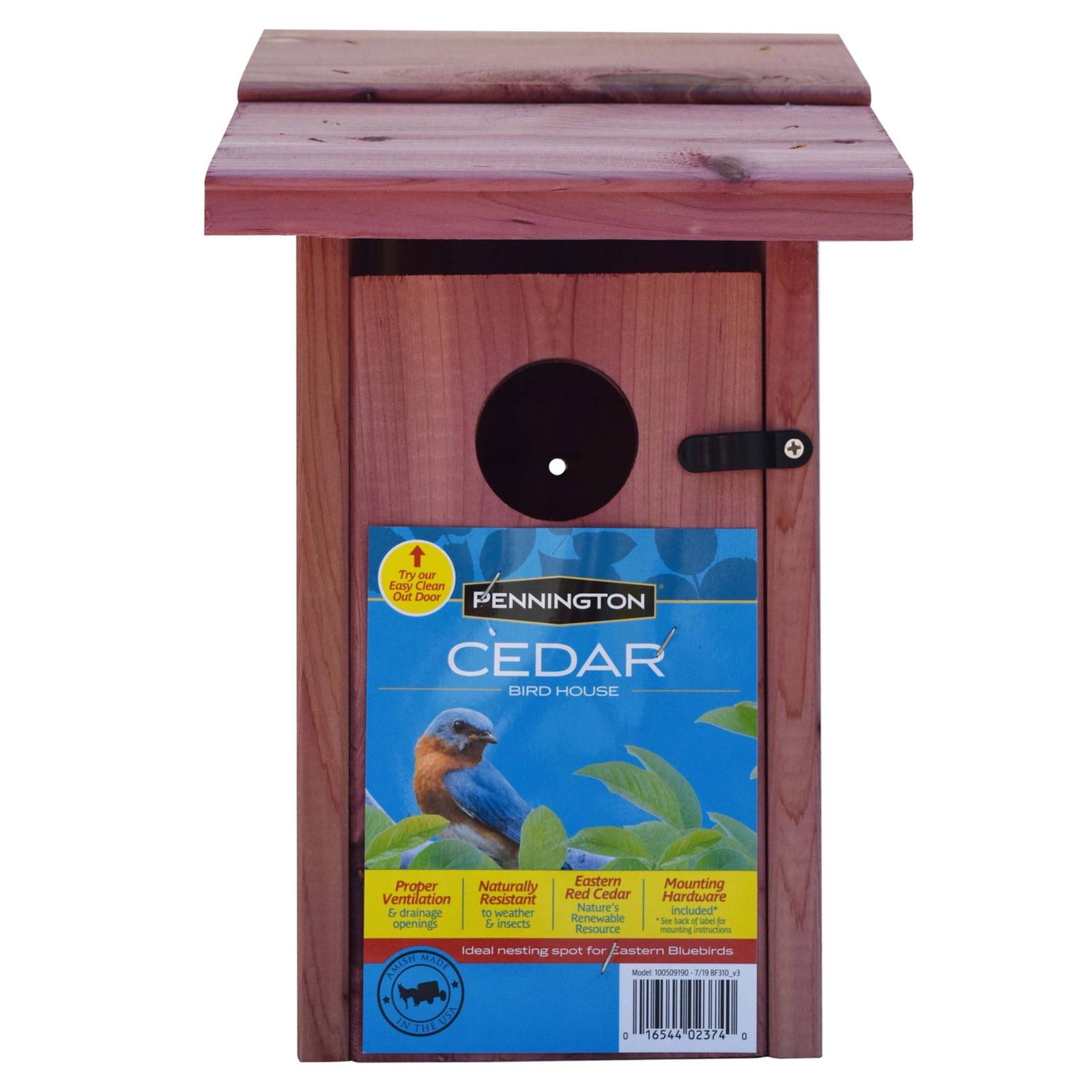 Pennington Red Cedar Bluebird Wild Bird House, 2 Pack 13'' Tall