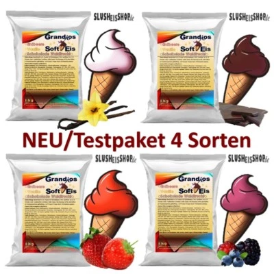 Softeis Eispulver 2x 1Kg Softeispulver Vanille Schoko Erdbeere Waldfrucht 10kg