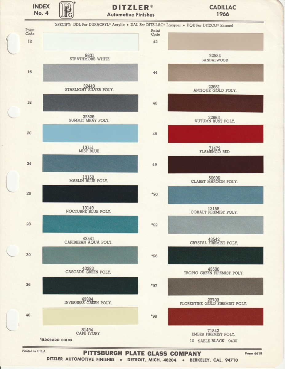 1965 1966 1967 1968 1969 1970 1971 1972 TO 1976 1977 1978 CADILLAC
