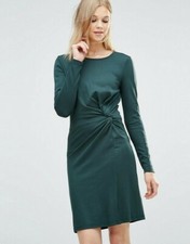 Y.A.S Twist Knot Dark Green Long Sleeve Dress Size 8