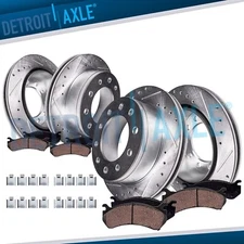 15.35" Front Rear Drilled Brake Rotors Brake Pads for 2013 - 2024 Ram 4500 5500