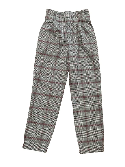 Women s XS Hollister Ultra High Rise Stretch Gray Red Plaid Dress Pants