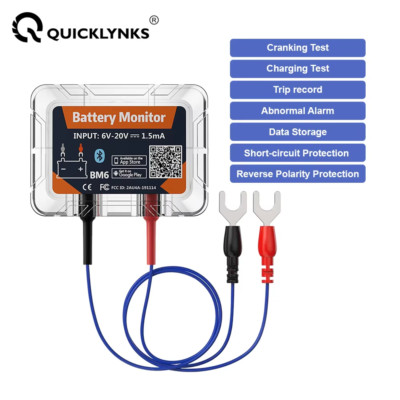 QUICKLYNKS BM6 12 V Autobatterietester Gesundheitsmonitor Ladestartanalysator DE