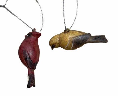 Bird  Ornaments Midwest CBK  Mini Bird Realistic Set of 2 hanging 2 Inch