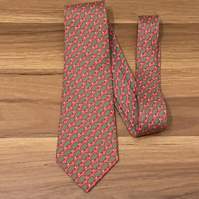 HERMÈS Paris 7367 PA Red Multi Lamb Sheep Print 100% Silk Tie