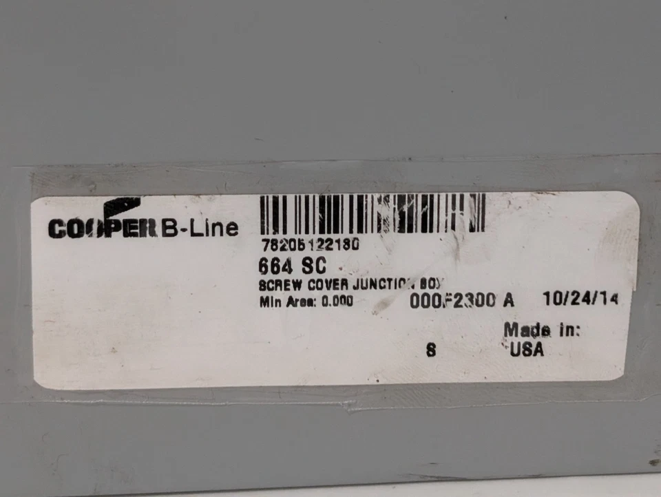 Cooper B-Line J & P Box 312J Series C Type 1 Screw Cover Junction Box Enclosure - Image 2 of 4
