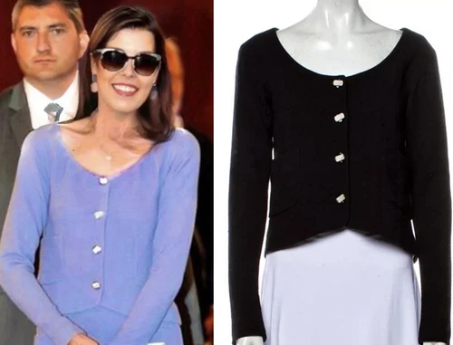 Giacca nera tweed principessa Chanel 2012 etichetta 4K 34 36 38 4 6 blazer top logo S M