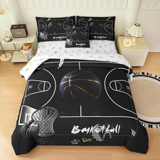 Sports Theme Basketball Bedding Queen for Boys,Boys Queen Comforter Sets with