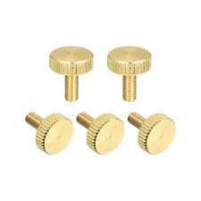 5 x Knurled Thumb Screws M4x10mm Flat Brass Bolts Grip Knobs Fasteners