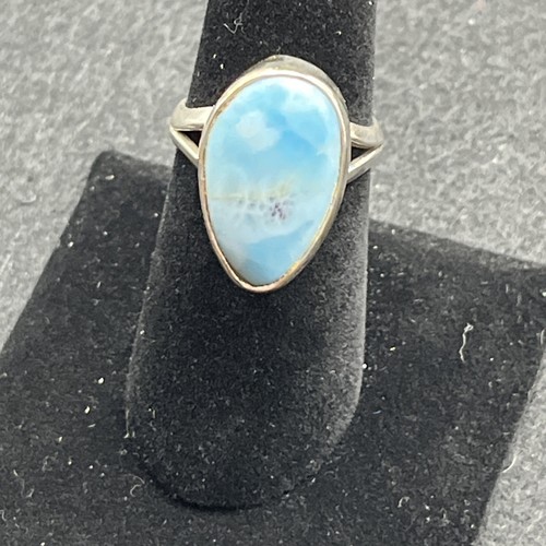 Vintage Sterlingsilber Larimar Statement Ring Größe 7,5 klobig Southwestern - Bild 4 von 14