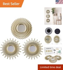 Vintage Chic Round Wall Mirrors in Gold - Perfect for Bedrooms  Gifting