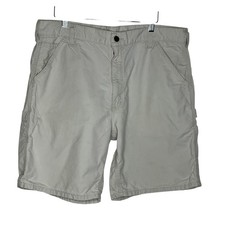 Vintage Carhartt Mens 36 Beige Carpenter Work Shorts Utility Relaxed USA Y2K