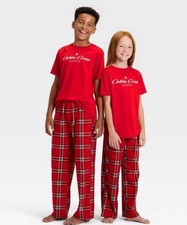 Kids' Plaid Microfleece Pajama Pants - Wondershop  Red XL