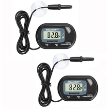  2 Pack Digital Aquarium Thermometer LCD Fish Tank Temperature Monitor 