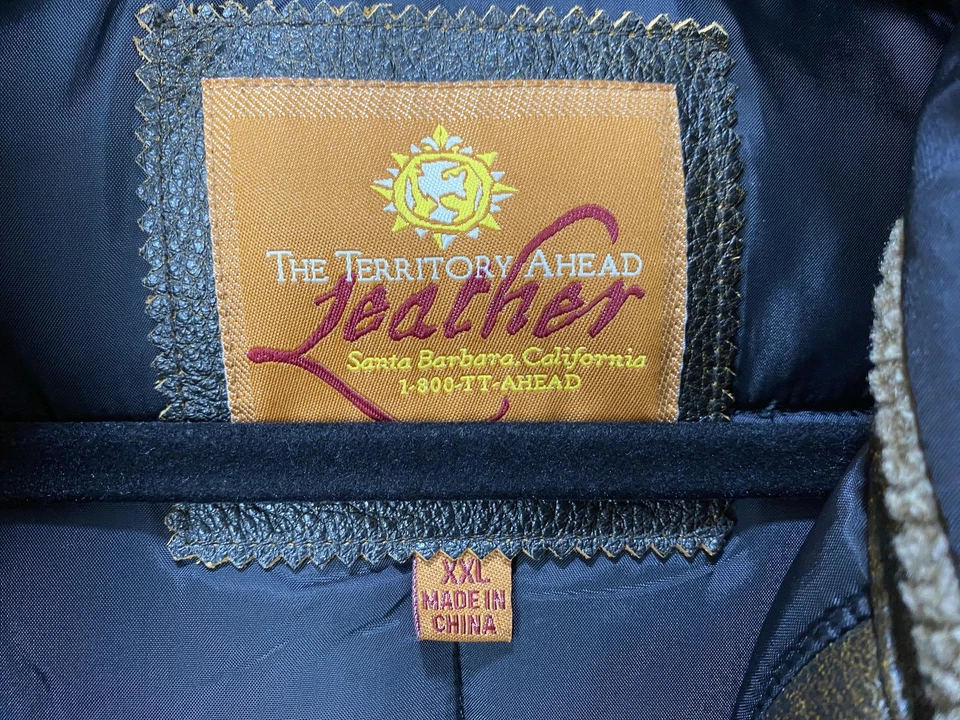 Territory Ahead Leather Vest Mens 2XL Brown Insulated Quilted Puffer Outdoor - Image 3 of 4