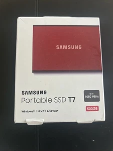 Samsung portatif SSD T7 500GBExternal USB-C SSD - neuf FactorySealed - rouge