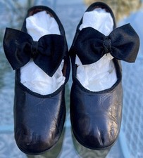 ANTIQUE EDWARDIAN CAMMEYER BLACK LEATHER GIRLS SHOES W/ BOWS