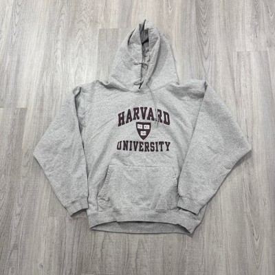 Vintage Cotton Exchange Harvard University Hoodie Medium Gray Red Crimson 90s
