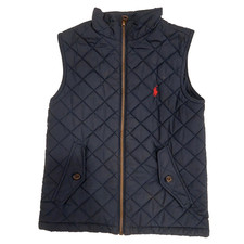 Polo Ralph Lauren Vest Boys 5 Blue Quilted Zip Lined Winter Fall Outerwear