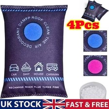4Pcs Reusable Dehumidifier Bag Dehumidification Bags Desiccant for Car Home UK
