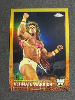 2015 Topps Chrome WWE #90 Ultimate Warrior Gold Refractor 19/50
