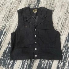 Wyoming Traders Canvas Vest Mens M Tall Black Barn Chore Ranch Western Farm