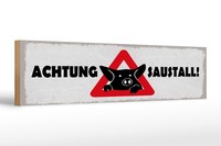 Holzschild Hinweis 46X10 Cm Achtung Saustall Schild
