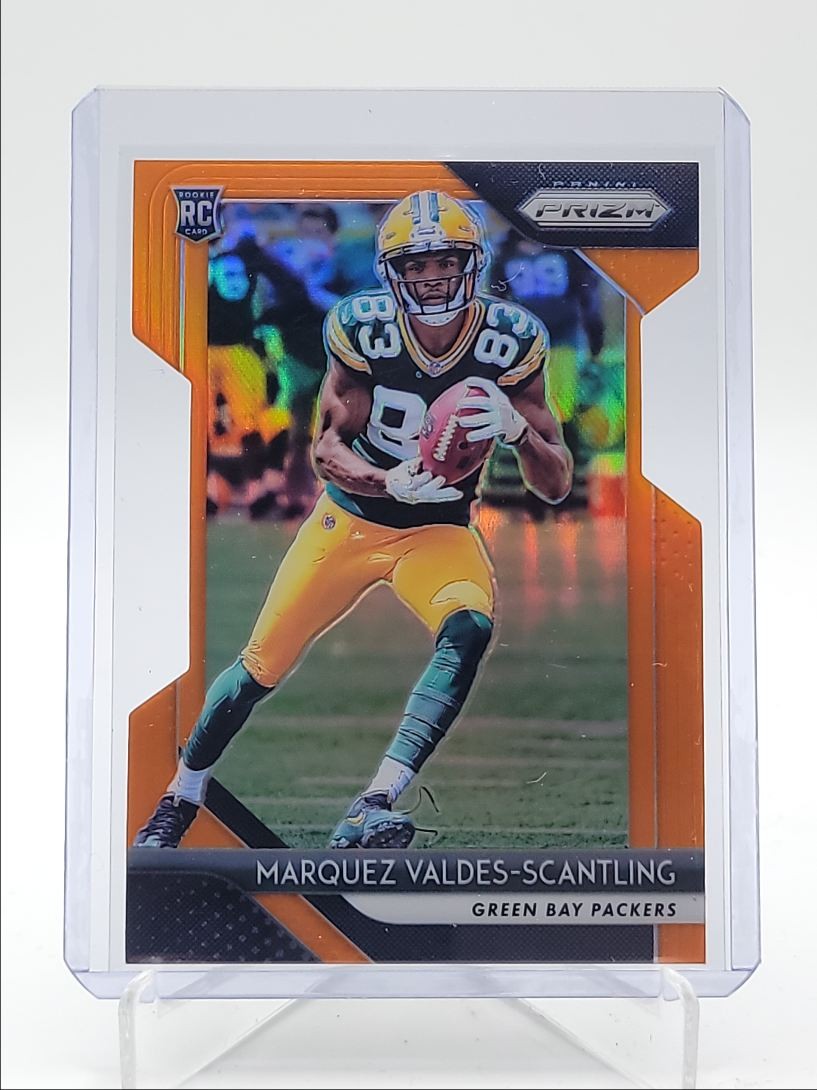 MARQUEZ VALDES-SCANTLING 2018 PRIZM ROOKIE ORANGE DIE CUT RC /249 Q5393
