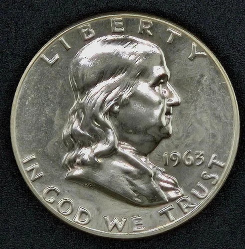 1963 P Franklin Half Dollar "Proof" 90% Silver