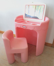 Vintage LITTLE TIKES Beauty Vanity Table Chai...