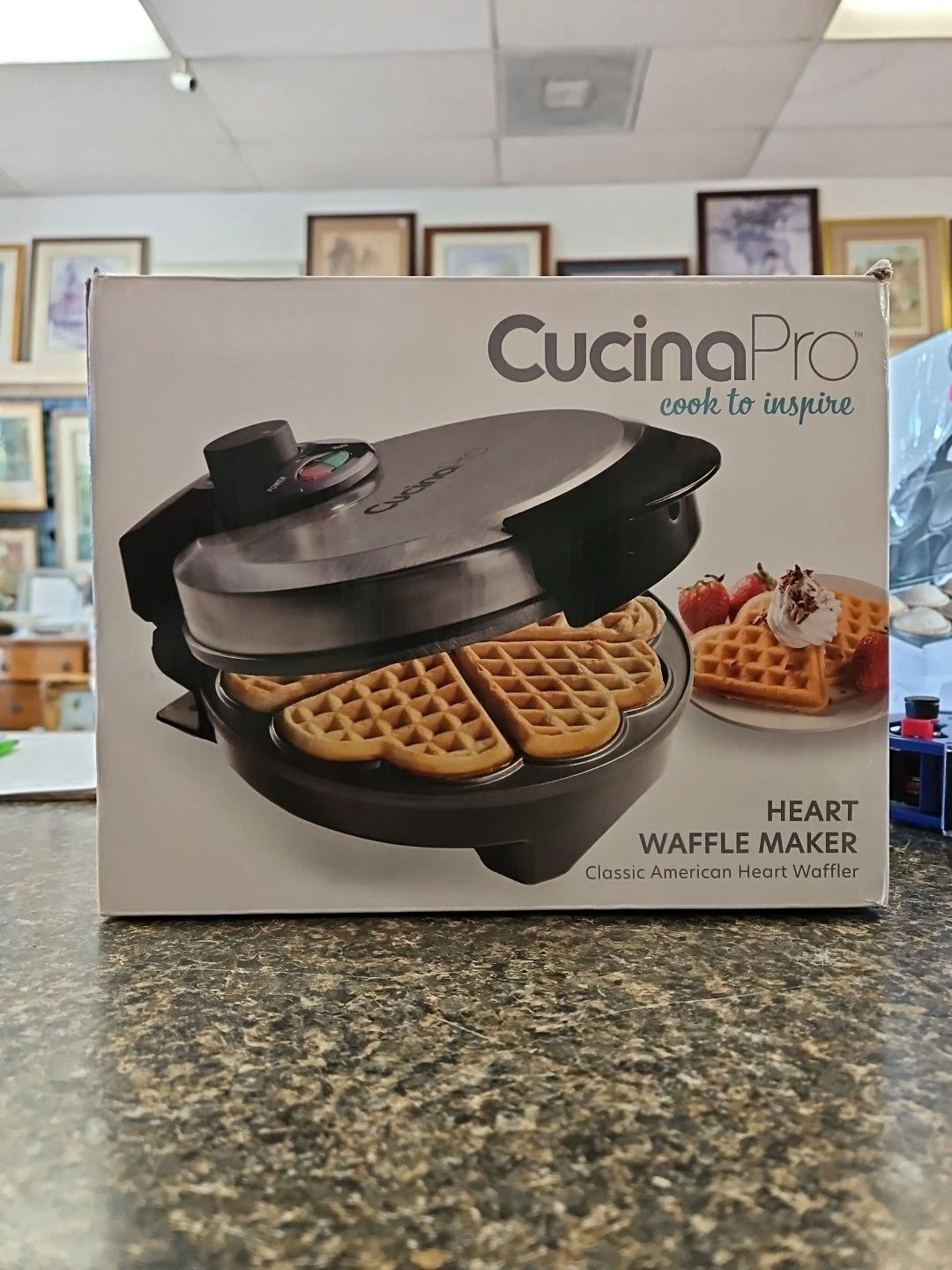 Heart Waffle Maker - Makes 5 Heart-Shaped Waffles - Non-Stick Electric Waffle