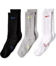Nike Multi Color 6-Pk Cushioned Crew Training Socks Youth Unisex Size S L92325