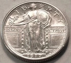 1917 Type 1 Standing Liberty Quarter, High Grade Better Silver 25C Type Coin