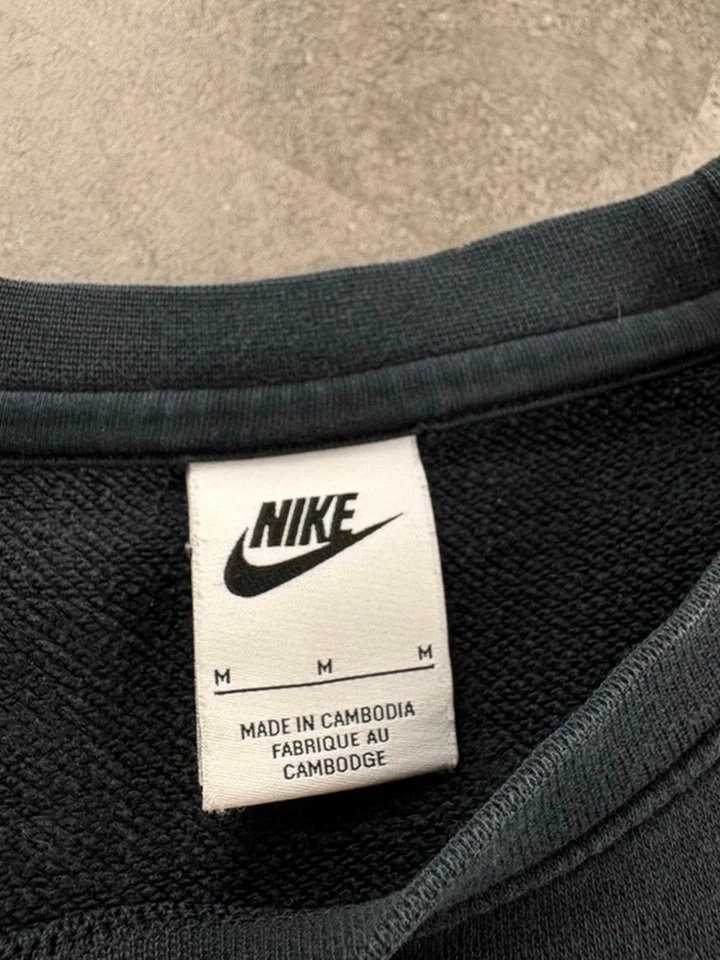 sweat - hoodie - pull crewneck nike noir logo imprimé taille M unisex #B4.831 - Photo 3/4