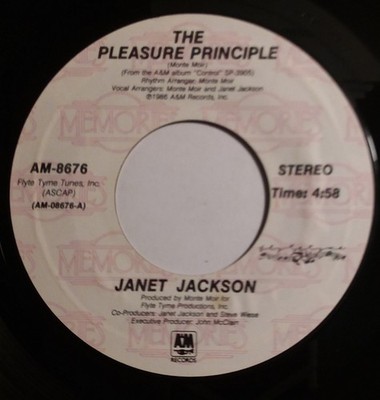 JANET JACKSON 45 THE PLEASURE PRINCIPLE B/W NASTY VG+ A&M MEMORIES 8676 REISSUE 