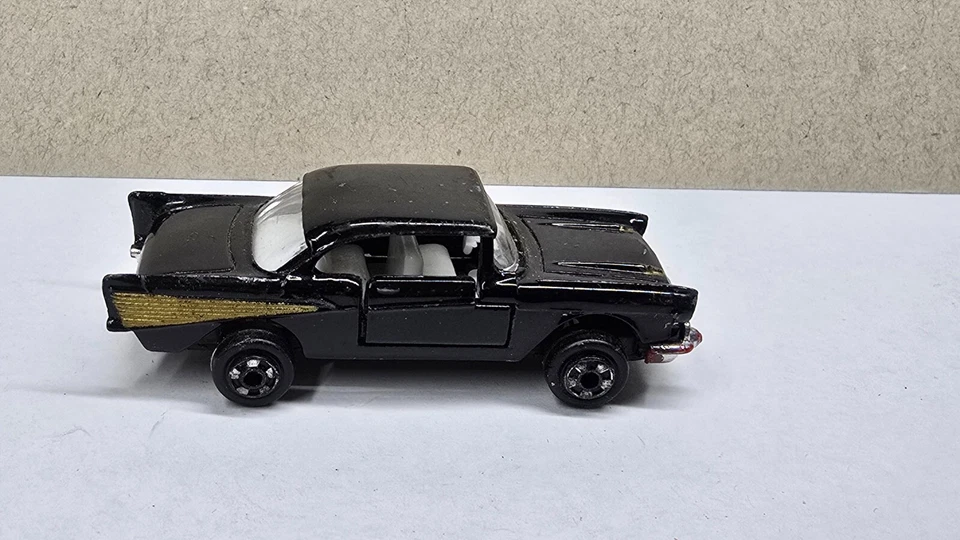 Vintage Zylmex P355 '57 Chevy Hardtop Black Diecast Car Hong Kong Doors Open - Image 4 of 4