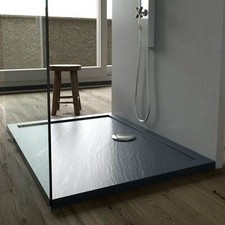 PIATTO DOCCIA ANGOLARE EFFETTO PIETRA ULTRASLIM ACRILICO RESINA RETTANGOLARE