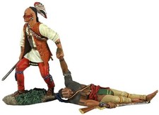 W Britain - "No One Left Behind" Eastern Woodland Indian Dragging Wounded 16013