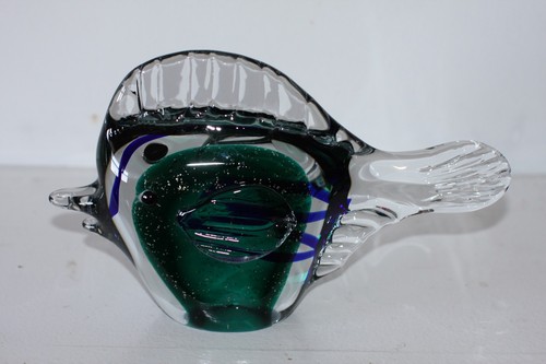 Murano Italian Art Glass -Sculpture or Figure - Amazing BLUE & GREEN FISH - Picture 2 of 7