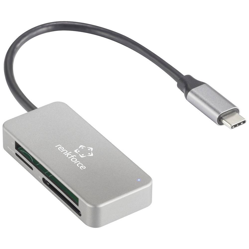 Renkforce RF-PCR-210 Lettore schede di memoria esterno USB-C® 5Gbps Argento
