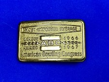 Most Improved Average Abc Award Belt Buckle Vintage Old Bowl Bowling Club League