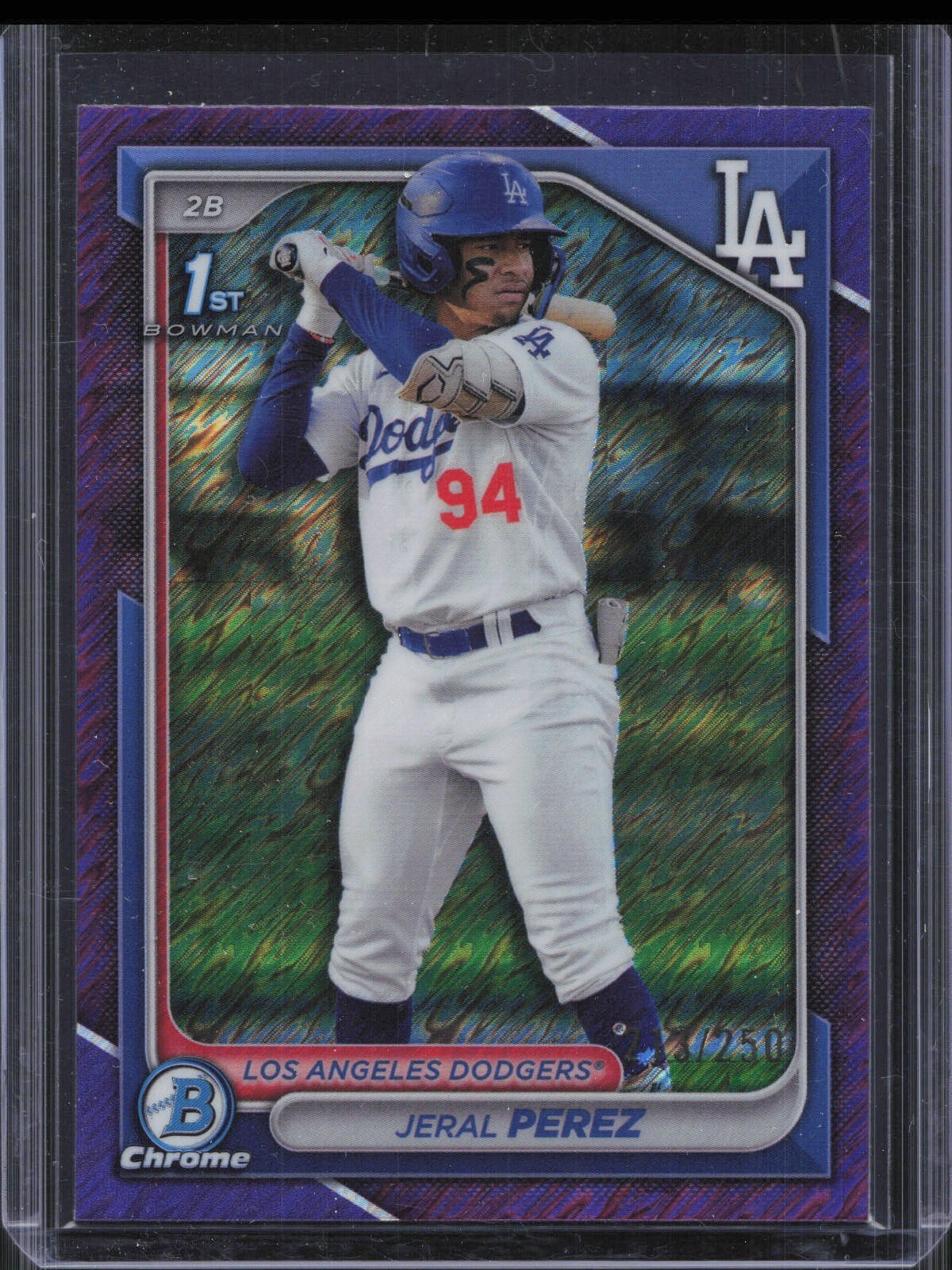 2024 Bowman Chrome Jeral Perez BCP-158 1st Purple Shimmer Refractor /250