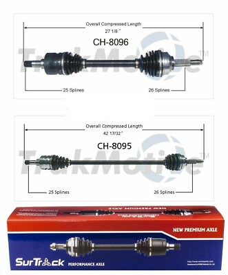 For Chrysler Pacifica 04-06 FWD Pair of Front CV Axle Shafts SurTrack Set