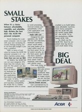 1987 ACER 910 Personal Computer Horse Racing Small Stakes Big Deal Ad PC2